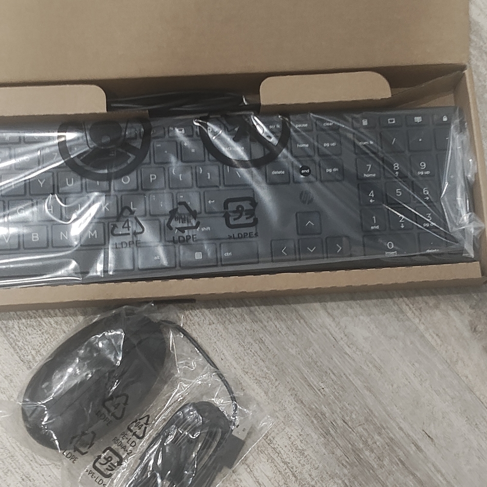 HP Black Wired Keyboard and Mouse Combo